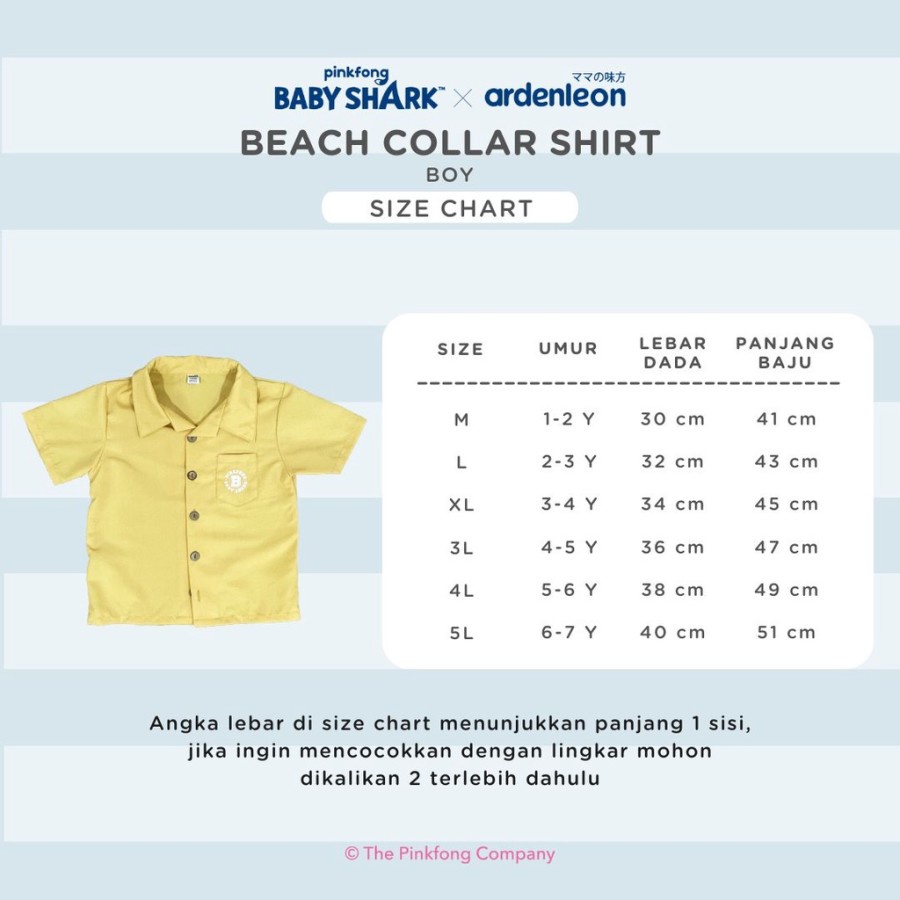 Arden leon Pinkfong Baby Shark Beach Boys Collar Shirt