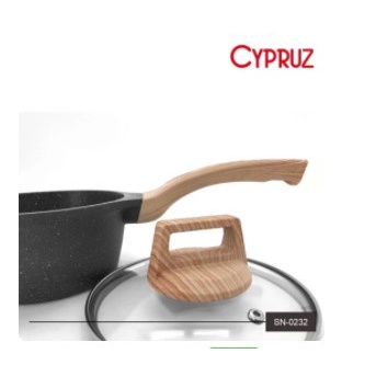 Cypruz SN-0232 Granite Die Cast Sauce Pan Glass Lid Panci Susu 18cm