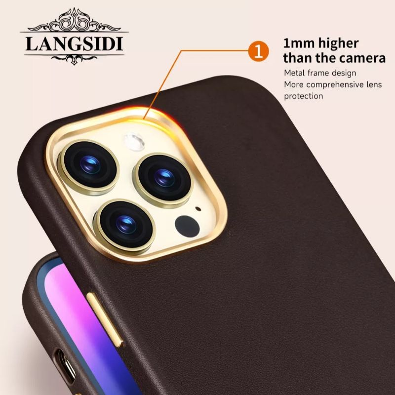 LANGSIDI Leather Case iPhone 14 Pro / 14 Pro Max With MagSafe Magnetic