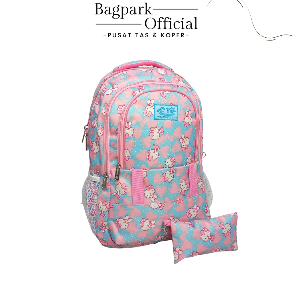 Tas Anak Sekolah Rivoly Tas Ransel Anak Perempuan Motif Gambar Hello Kitty  Free Rain Cover Dompet Mini Tas Anak Sekolah Murah