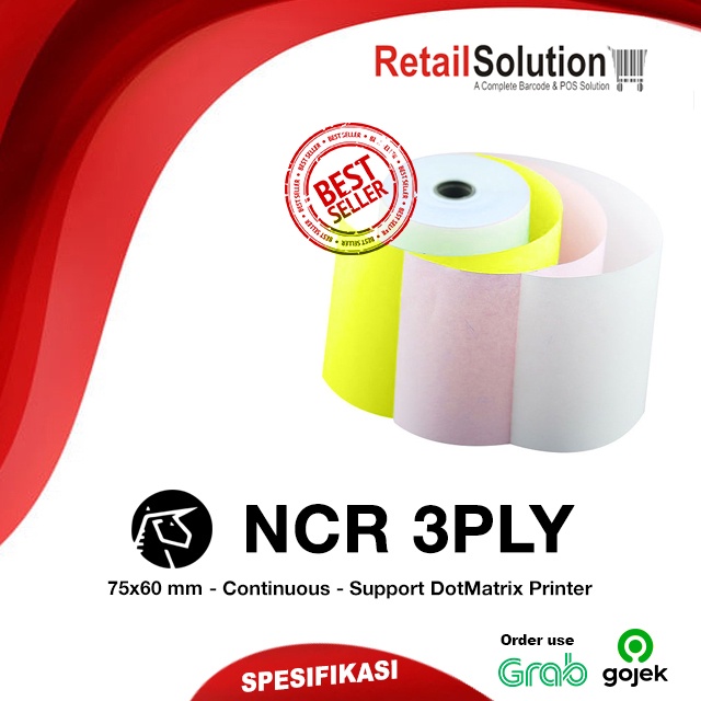 

SLM7 Kertas Struk Kasir DotMatrix HVS 3PLY / 3 Ply / 3 Rangkap NCR