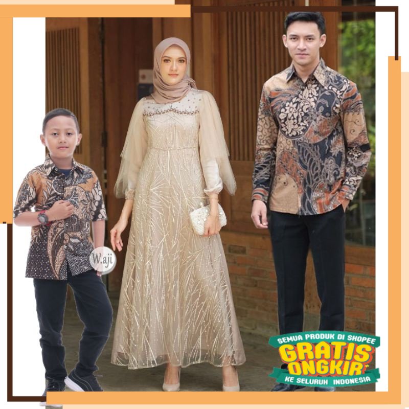 MODEL TERKINI NATAL Luna dress batik couple Gamis brokat gamis muslim gamis syari Gamis batik bahan 