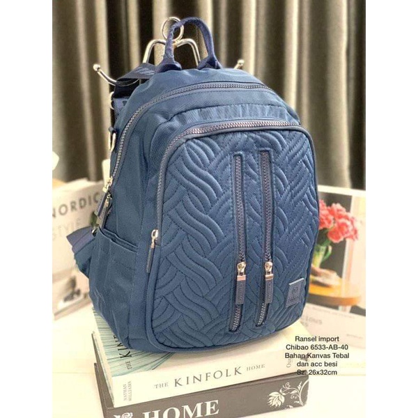 Tas Ransel Chibao 6533-AB bahan Kanvas Halus size 35x13x26 cm. Tas Wanita Import Tas Ransel Wanita BEST SELLER TERBARU BISA BAYAR DITEMPAT.!!!!