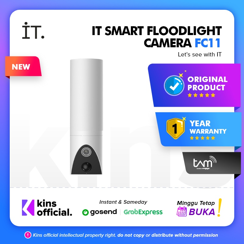 IT Smart CCTV Floodlight FC11 - Wifi Outdoor With Light FHD 1296P