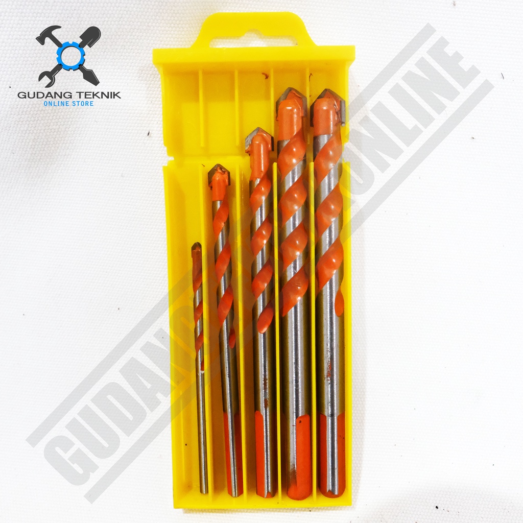 Mata Bor HSS Triangle Drill 5pcs Multifungsi IKURA IKR-MMP201 / Mata Bor Tipped Tiped 5 pcs MMP 201 IKURA