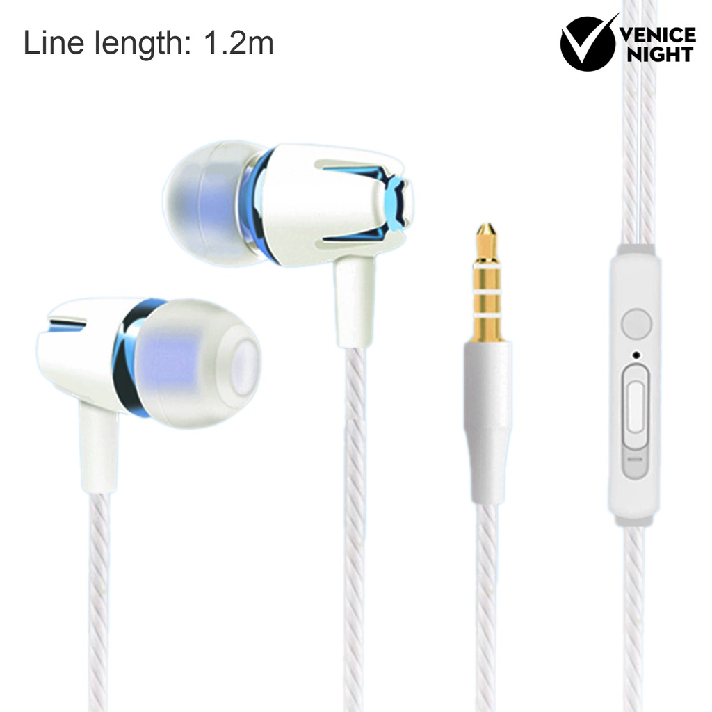 (VNEP) (Berkabel) YM108 Earbud Universal Wire Control Heavy Bass 3.5mm Ergonomis In-Ear 4D Stereo Earphone untuk Olahraga