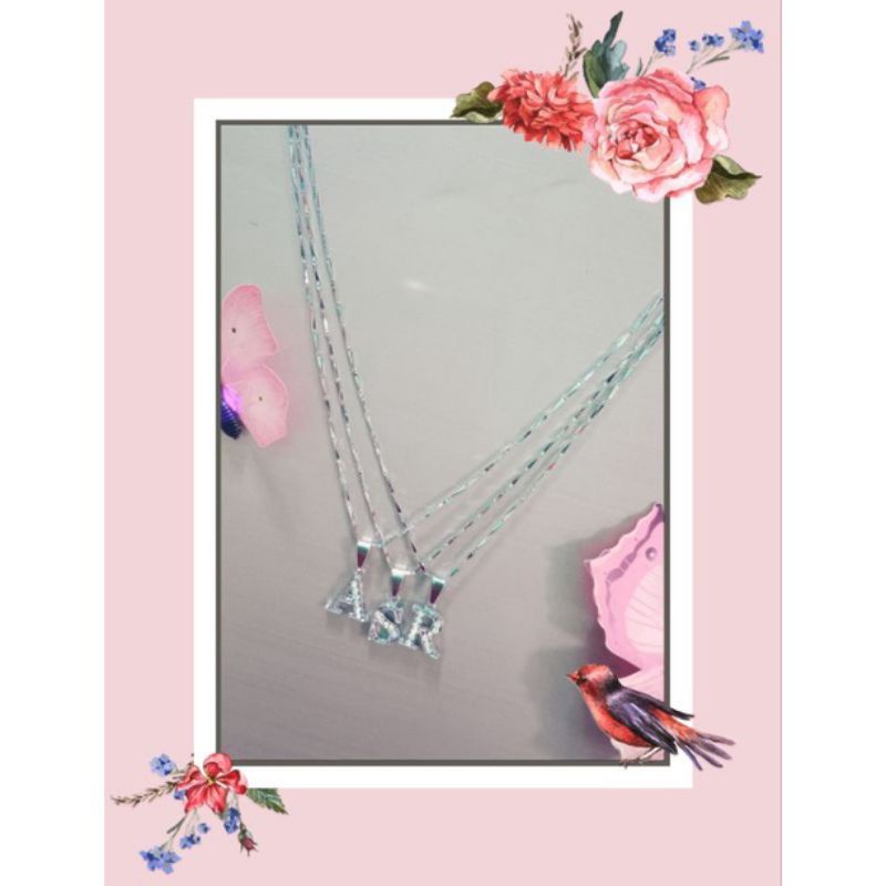 (Ready Stock)Kalung Wanita Korea Liontin Huruf A~Z Rantai Padi Anti Karat Dan Tidak Luntur