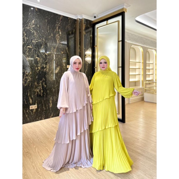 GAMIS PLISKET TINGKAT BY SHELLASAUKIA