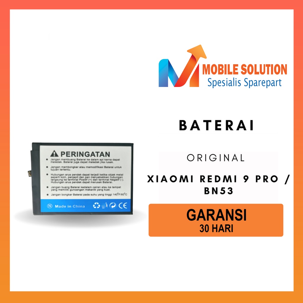 Grosir Baterai Xiaomi Redmi Note 9 Pro / Baterai Xiaomi BN53 Garansi 1 Bulan + Packing