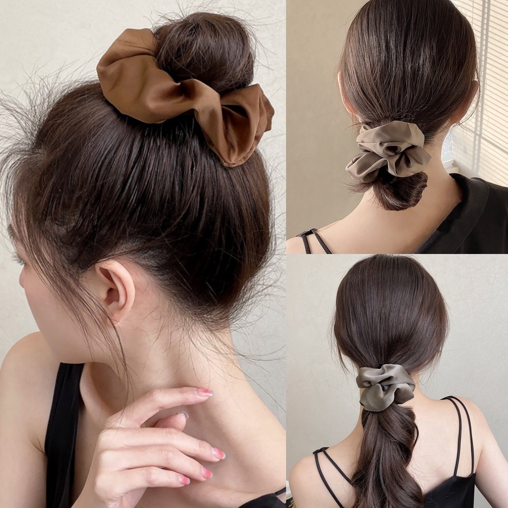 Ikat Rambut Scrunchie / Kunciran Cepol JIlbab Aksesories Wanita Korean Style Kuncir Polos Hijab Kualitas Import Babycinnamon