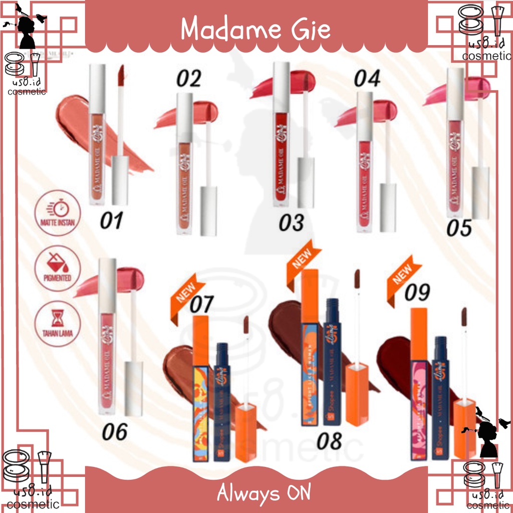 Madame Gie Always On Lip Cream BPOM | Madam gie Lipcream lipstick lipstik   Madame Gie Always On Lip Cream BPOM | Lipcream lipstick lipstik Madamegie