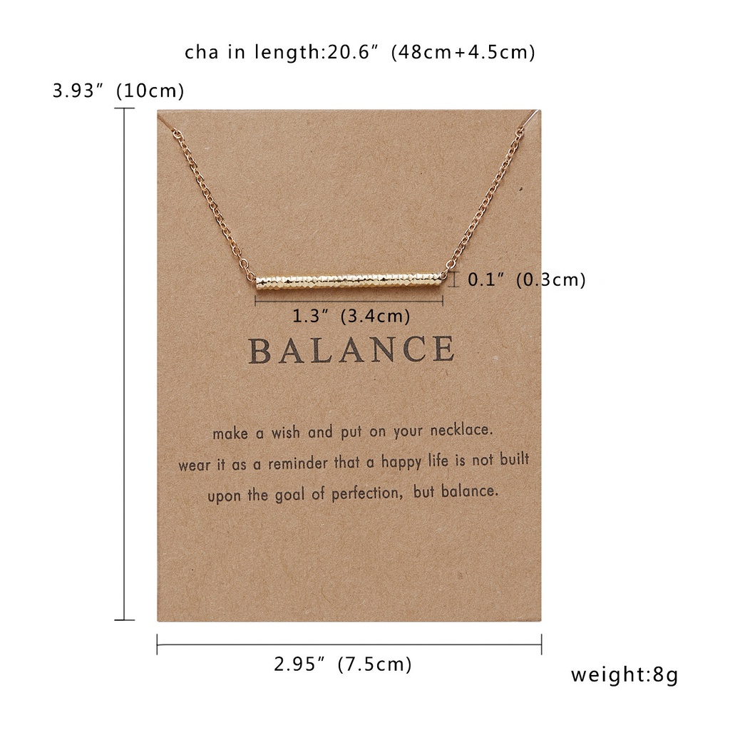 Kalung balance beam Bahan alloy Warna Emas