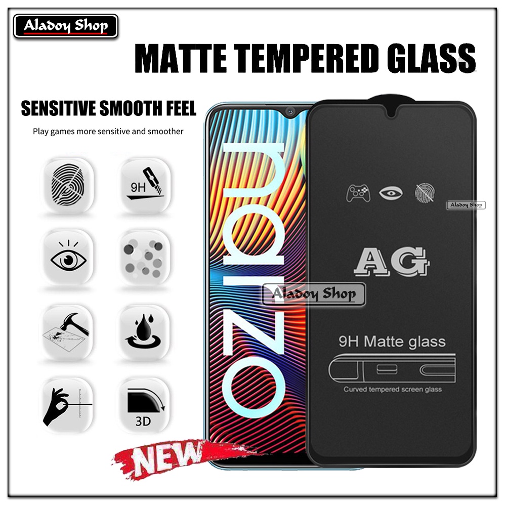 Realme Narzo 20 PAKET 2IN1 Tempered Glass Matte Anti Glare Full Layar dan Tempered Glass Kamera