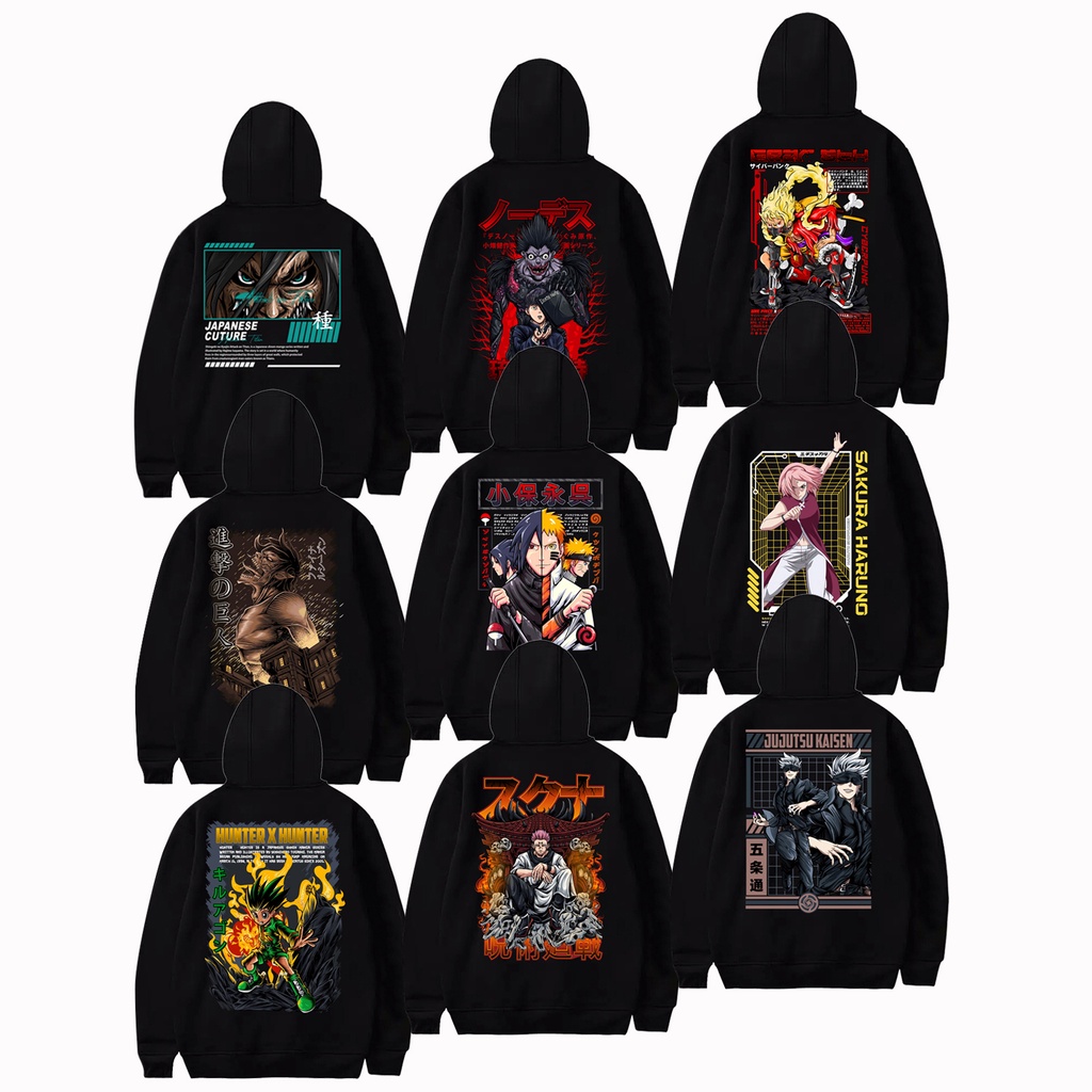 Hoodie Attack On Titan Shingeki no Kyojin AOT Hoodie One Piece x Cyberpunk Hoodie Deth Note Japanese Culture Hoodie Jujutsu Kaisen Satoru Gojo Sukuna Hoodie Hunter x Hunter Gon Freecss Hoodie Naruto Sakura Haruno Sasuke Uchiha Hoodie Anime  SIGN CLOTH