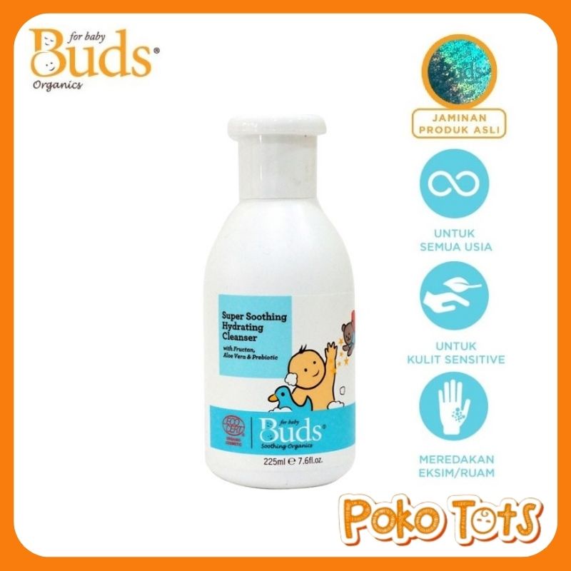 Buds Organics Super Soothing Hydrating Cleanser 225ml Sabun &amp; Shampoo Bayi Kulit Sensitif BSO Soothing Organic