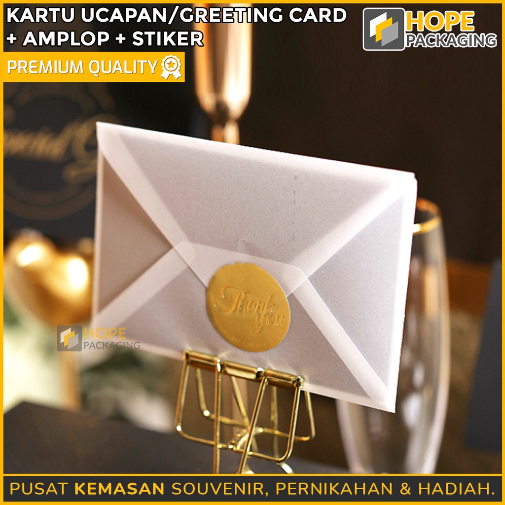 Kartu Ucapan Hitam / Greeting Card + Amplop + Stiker