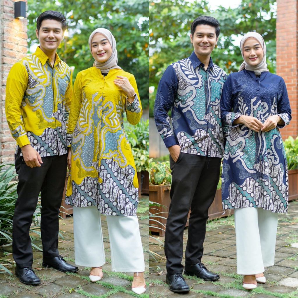 Batik Couple Modern Tunik Batik Wanita Atasan Batik Kerja