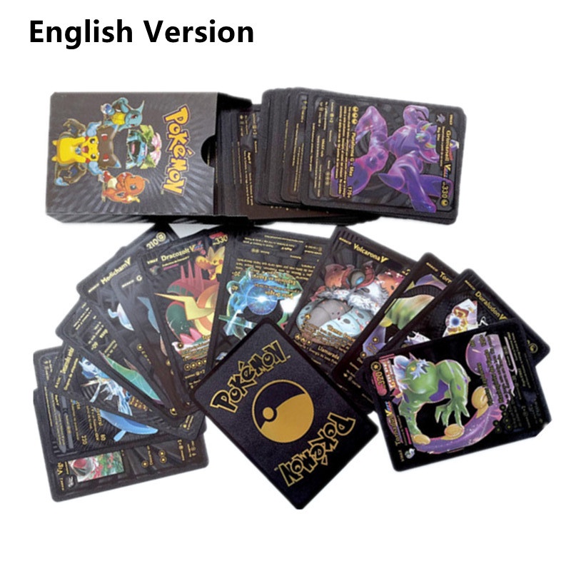 54pcs Kartu Pokemon Vmax Bahasa Inggris Warna Emas Untuk Koleksi