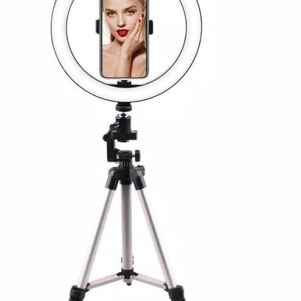 Tripod 1m 3110 +Ringlight 26cm - Paket Lengkap Ringlight 26cm + Tripod