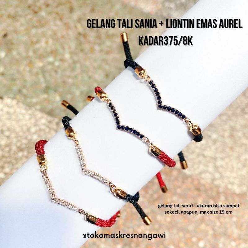 Liontin emas aurel kadar 375/8k + gelang tali sania