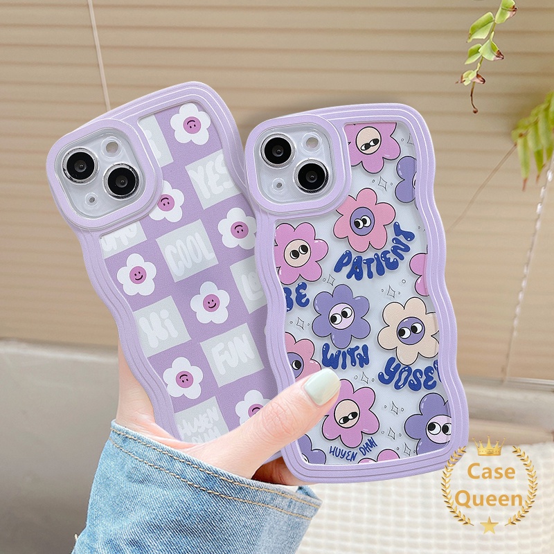 Soft Case TPU Motif Smiley Bunga Untuk iPhone 6 6s 7 8 Plus XR 11 13 12 Pro MAX 14 Pro MAX 14 Plus X XS MAX SE 2020