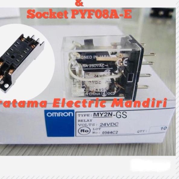 OMRON Relay MY2N-GS MY2N 24VDC 24V dan Socket PYF08A-E ORIGINAL