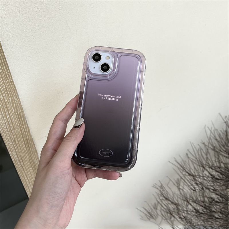 Casing Soft Case TPU Silikon Transparan Ungu Untuk IPhone 14 13 12 11 Pro XS Max XR X 8 7 6 6S Plus