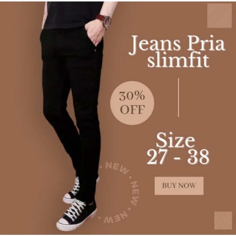 CELANA JEANS PRIA  RIPPED DENIM SOFT MELAR  NGARET