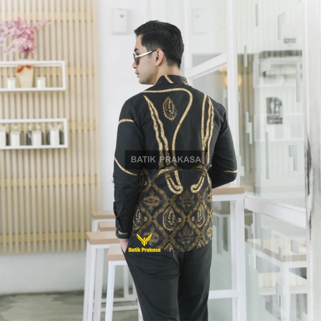 Kemeja Batik Prakasa Motif Mpu Sasongko Slimfit Lengan Panjang Batik Solo