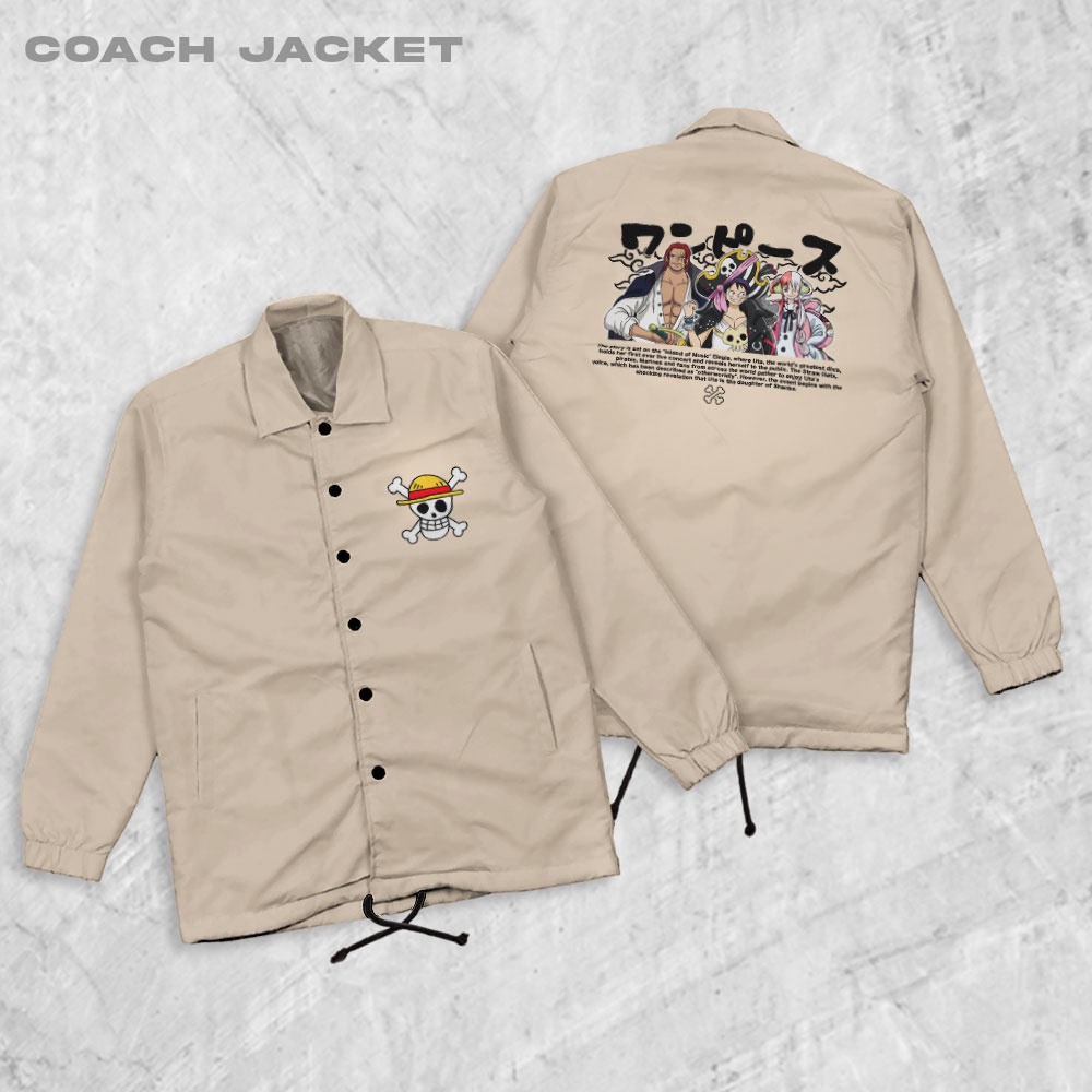 Fortglass One Piece Crew Coach Jaket Polos Pria Jaket Parasut Unisex