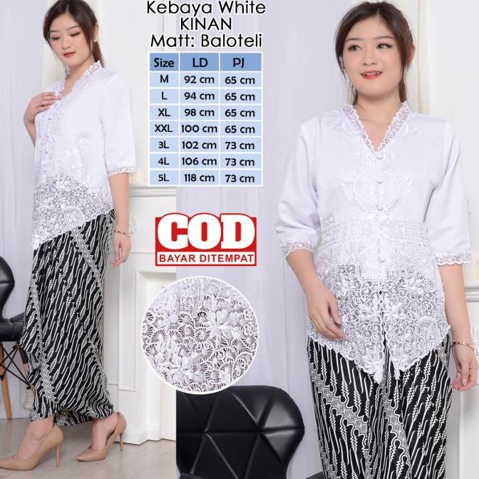 Atasan Kebaya Bordir Modern Mewah Putih Cerah|Kutu baru Wisuda Elegan