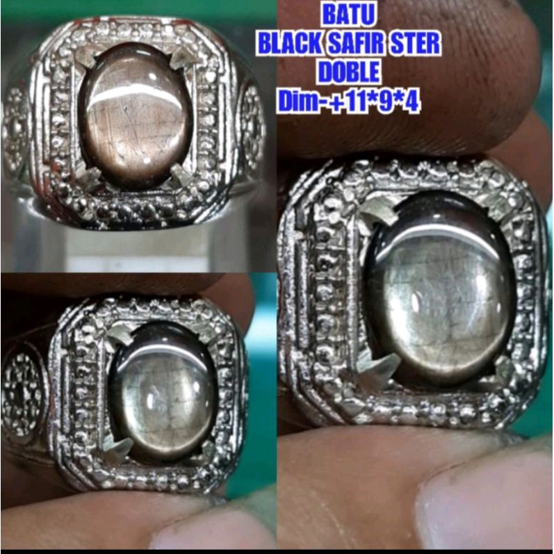 Batu black safir ster doble ster
