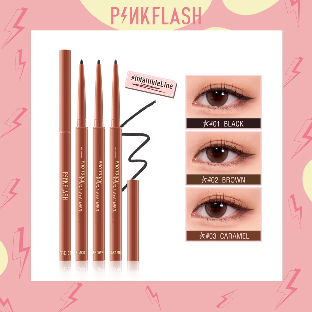 ✨LACIKOSME✨ PINKFLASH PRO TOUCH PENCIL EYELINER -  SMOOTH GEL EYELINER HIGH BPOM