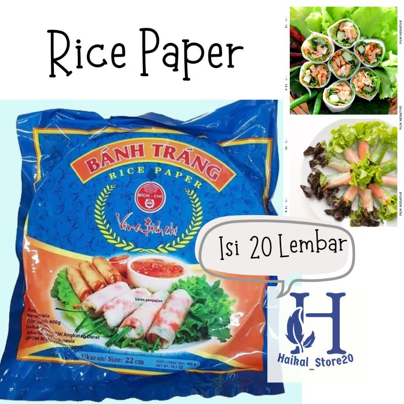 

VINA BICH CHI BANH TRANG 20 LEMBAR RICE PAPERS BLUE 22CM Kulit Lumpia vietnam