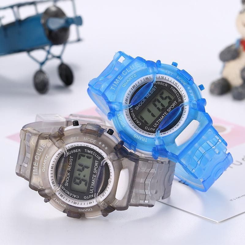 Jam Tangan Anak Laki Laki 2 3 4 5 Tahun Kecil Rubber Tali Karet Transparan Digital Watch