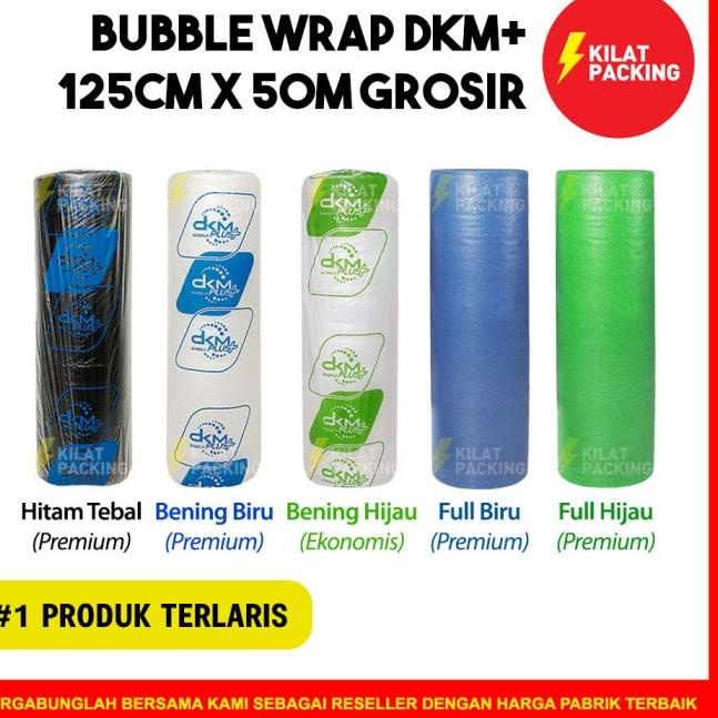 

PLASTIK BUBBLE WRAP 125CM X 50M / BUBBLE WRAP DKM PLUS PREMIUM MURAH - HITAM TEBAL