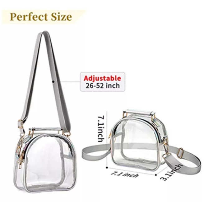 uniQue.id - Sling Bag MIKAELA PVC Transparan Hand Bag Mika Water Proof Tas Selempang Casual Aesthetic Tas Bahu Outdoor Medium Size