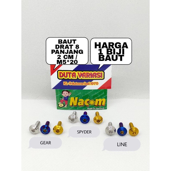 NACOM DV DRAT 8 PANJANG 2 CM / M5*20