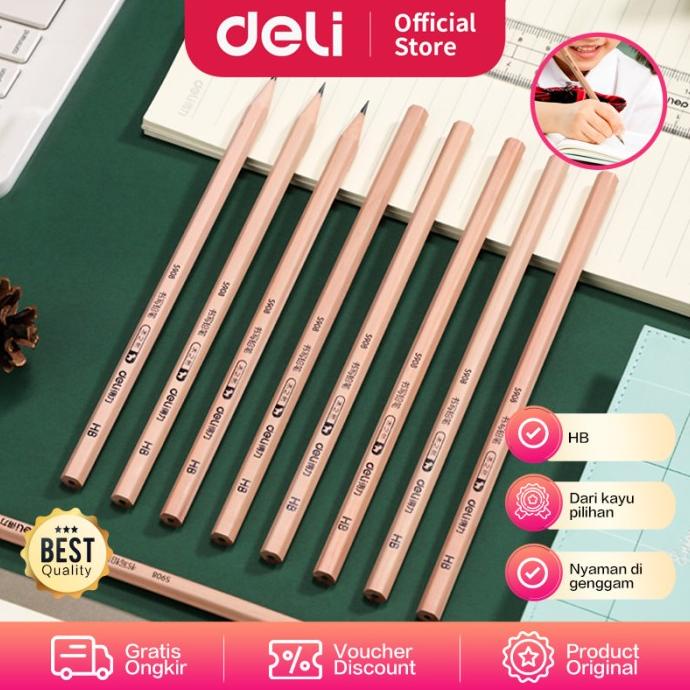 

TERMURAH Deli Graphite Pencil / Pensil Kayu HB Isi 50 Nyaman Digenggam S908 /ALAT TULIS AESTHETIC/ALAT TULIS SEKOLAH/ALAT TULIS SET/ALAT TULIS LENGKAP/ALAT TULIS ANAK/ALAT TULIS LUCU