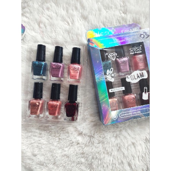 Medan Termurah Packaging isi 6 BPOM Kutek Nail Polish Set Seri Nude - Cat Kuku Salsa set 6pcs