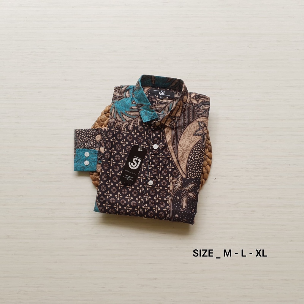 Kemeja Batik Lengan Panjang Pria  Motif Terbaru Hem Batik Cowok Distro Slimfit M L XL XXL Jumbo Bigsize