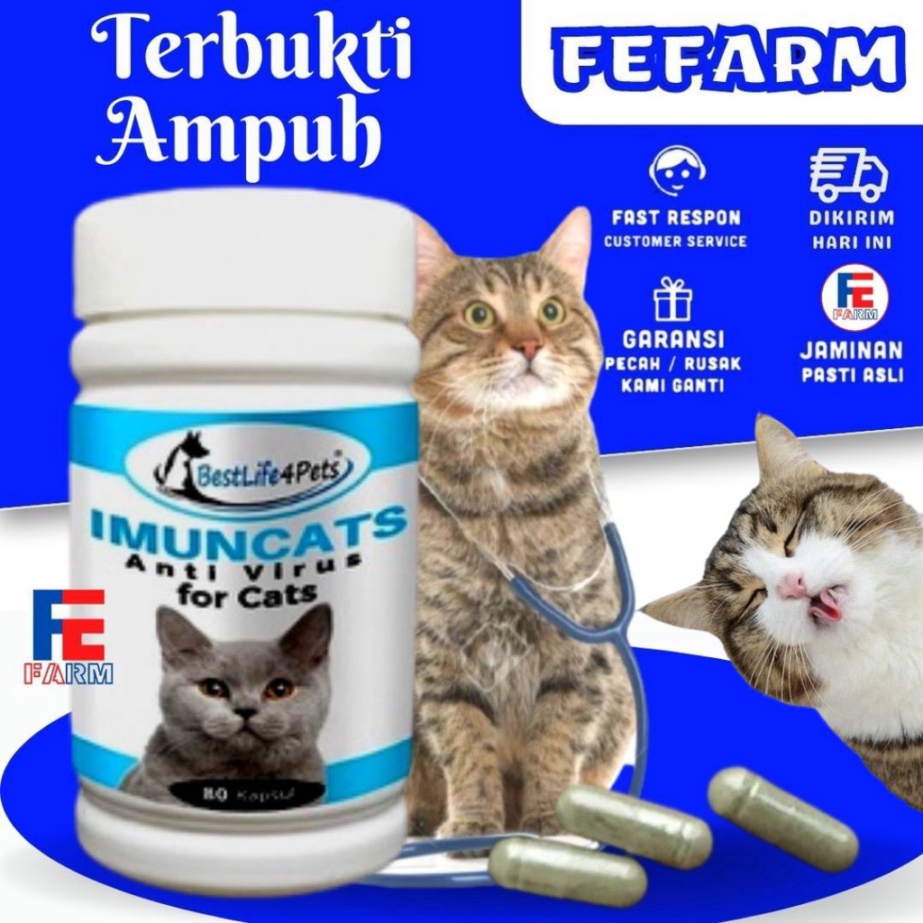 OBAT ANTIVIRUS SUPLEMEN IMUN KUCING TUBUH DAYA TAHAN TUBUH KUCING FEFARM