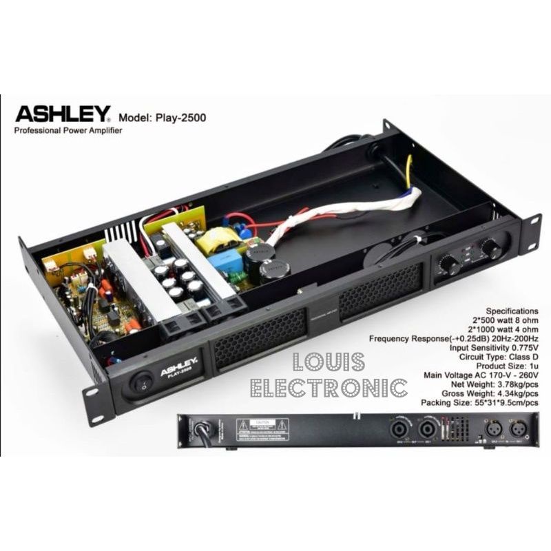 Power Amplifier ASHLEY Play 2500 Play-2500 Class D ORIGINAL