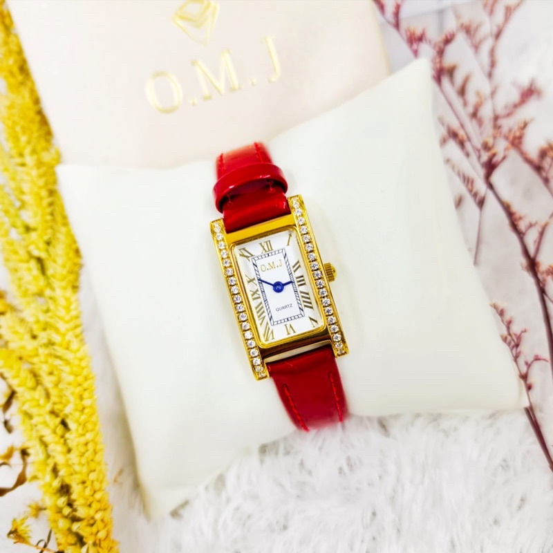jam tangan wanita model kotak jam tangan omj jam tangan fashion cantik wanita model diamond