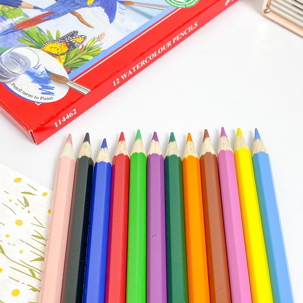 

Pensil Warna FABER CASTELL isi 12 pcs incl. Brush Water Color Pencil Termurah
