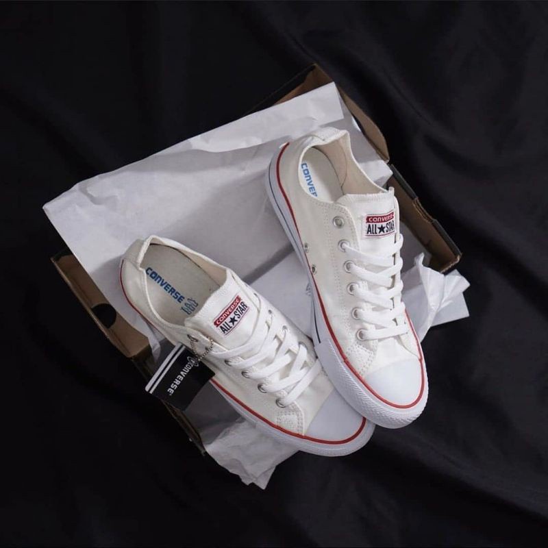 Terlaris!!  Sepatu Converse CT Chuck Taylor All Star Classic All Full sepatu pria Optical White Putih Polos Ox Low Pendek