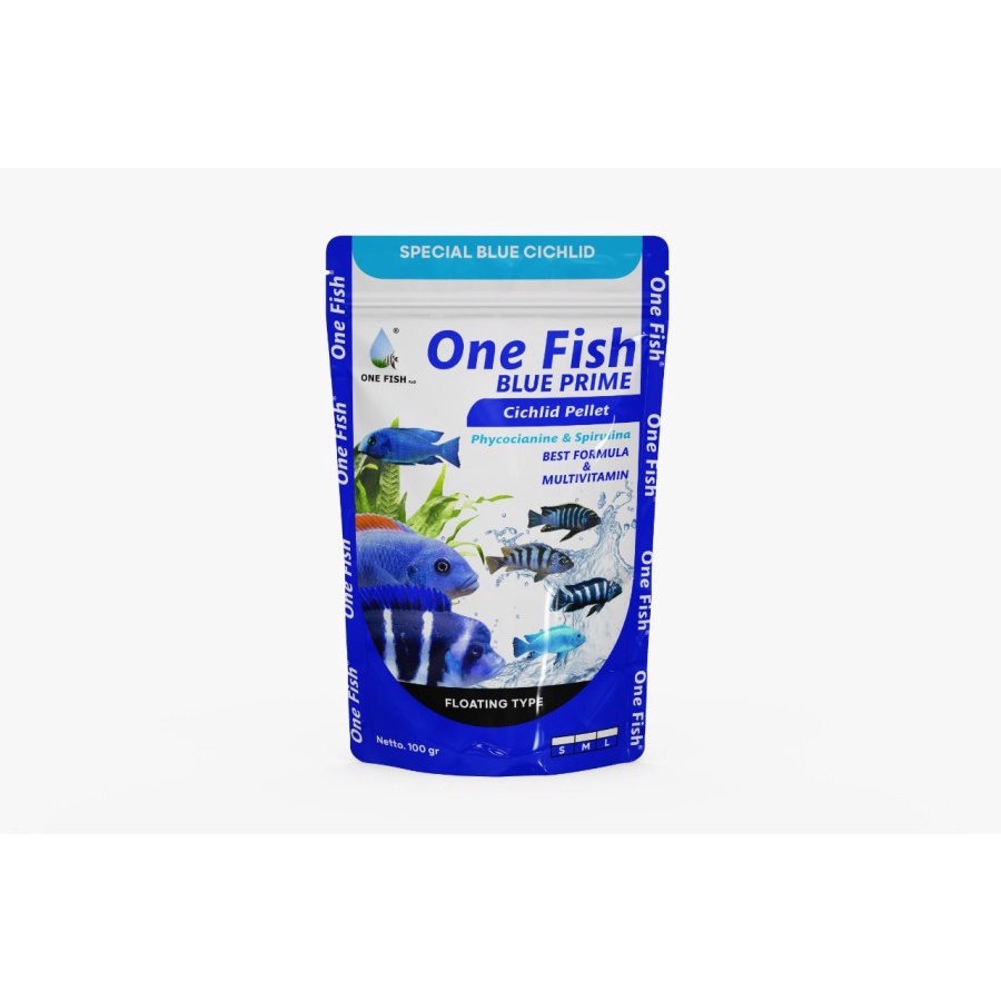 ONE FISH BLUE PRIME CICHLID 100 GRAM SMALL / MAKANAN IKAN CICHLID