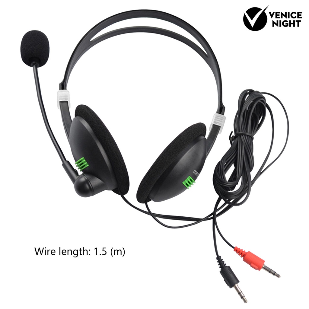 (VNEP) (Berkabel) Headphone High Fidelity Sensitif Headphone E-sports 3.5mm yang Dapat Disesuaikan dengan Mircophone untuk Komputer