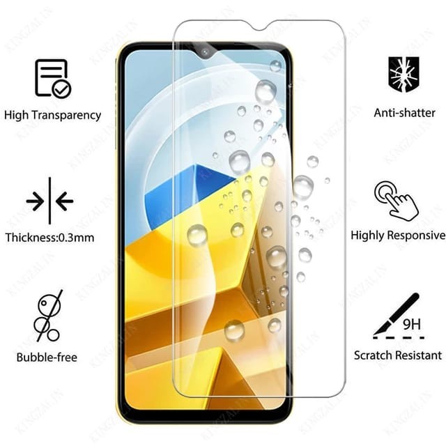 POCO M5 TEMPERED GLASS CLEAR 2IN1 LAYAR &amp; KAMERA