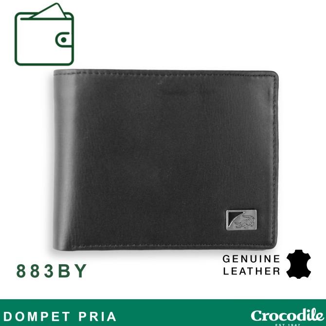 Crocodile 883By Dompet Pria Men Wallet Leather Kulit Original - Hitam